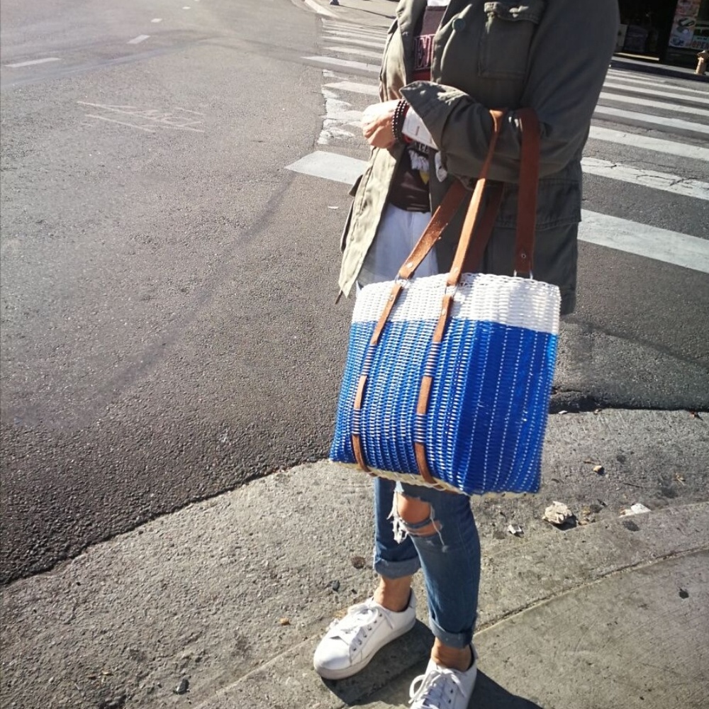 Hand made recycled tote bag